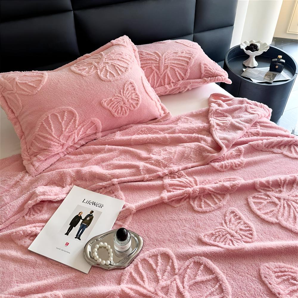 Schmetterling Jacquard Fleece-Decke