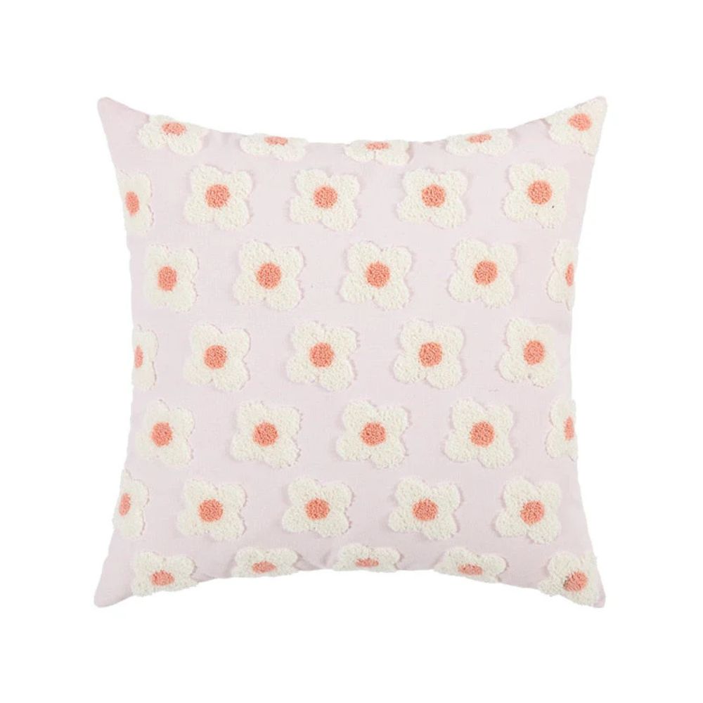 Glänzende Floral Bestickte Kissenhülle