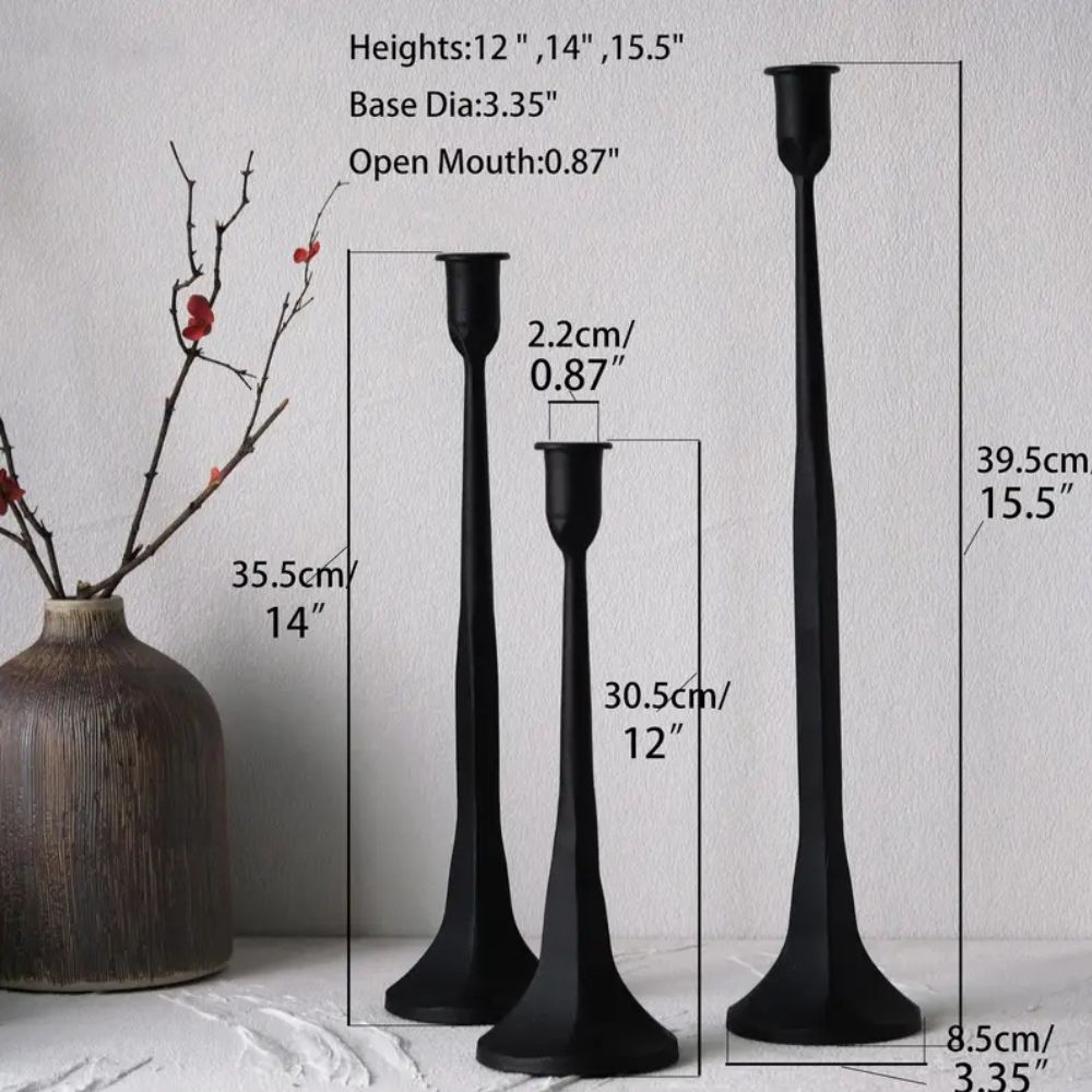 Eisen Taper Kerzenhalter | 3-teiliges Set