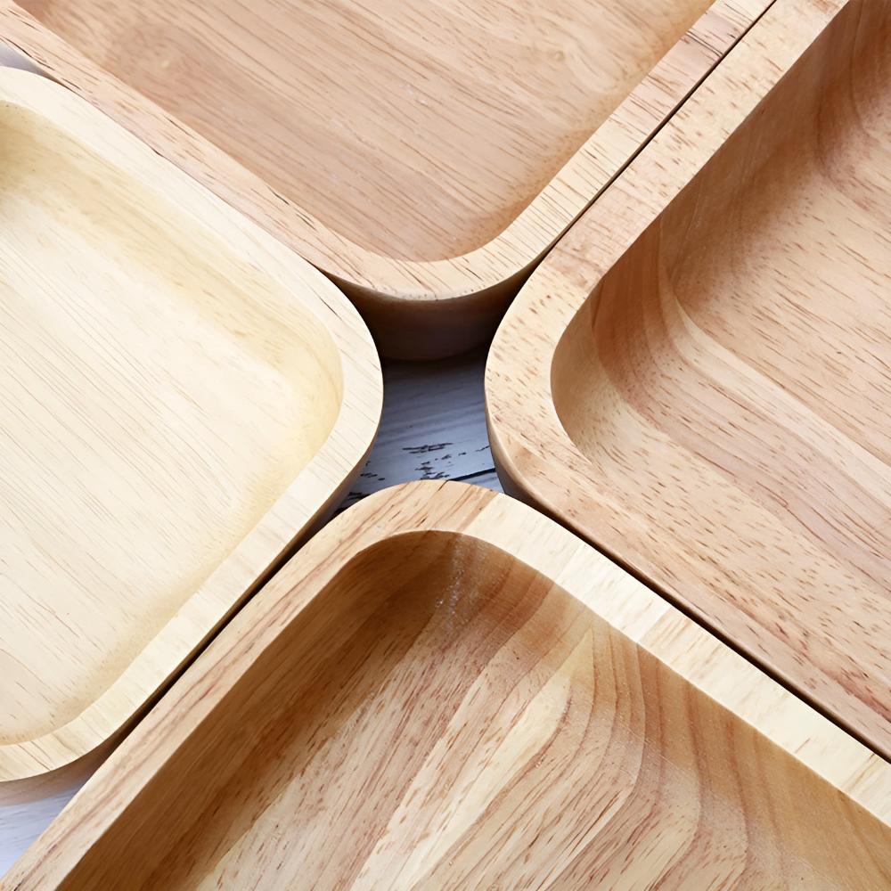 Natürliche Holzquadratschüssel