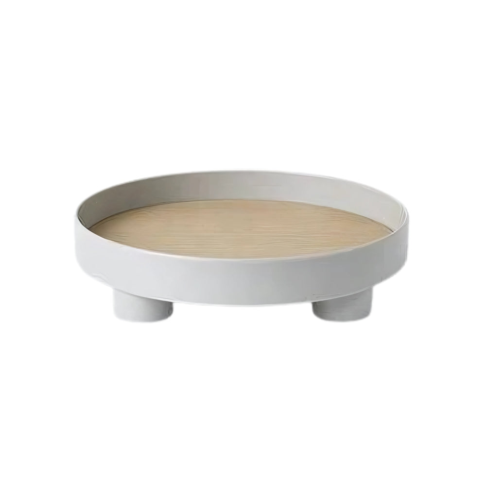 Modernes Rundes Holztablett Barbara