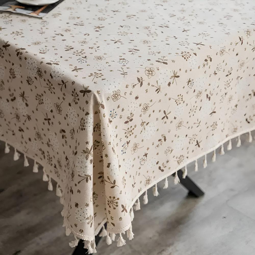 Löwenzahn Beige Quasten Tischdecke