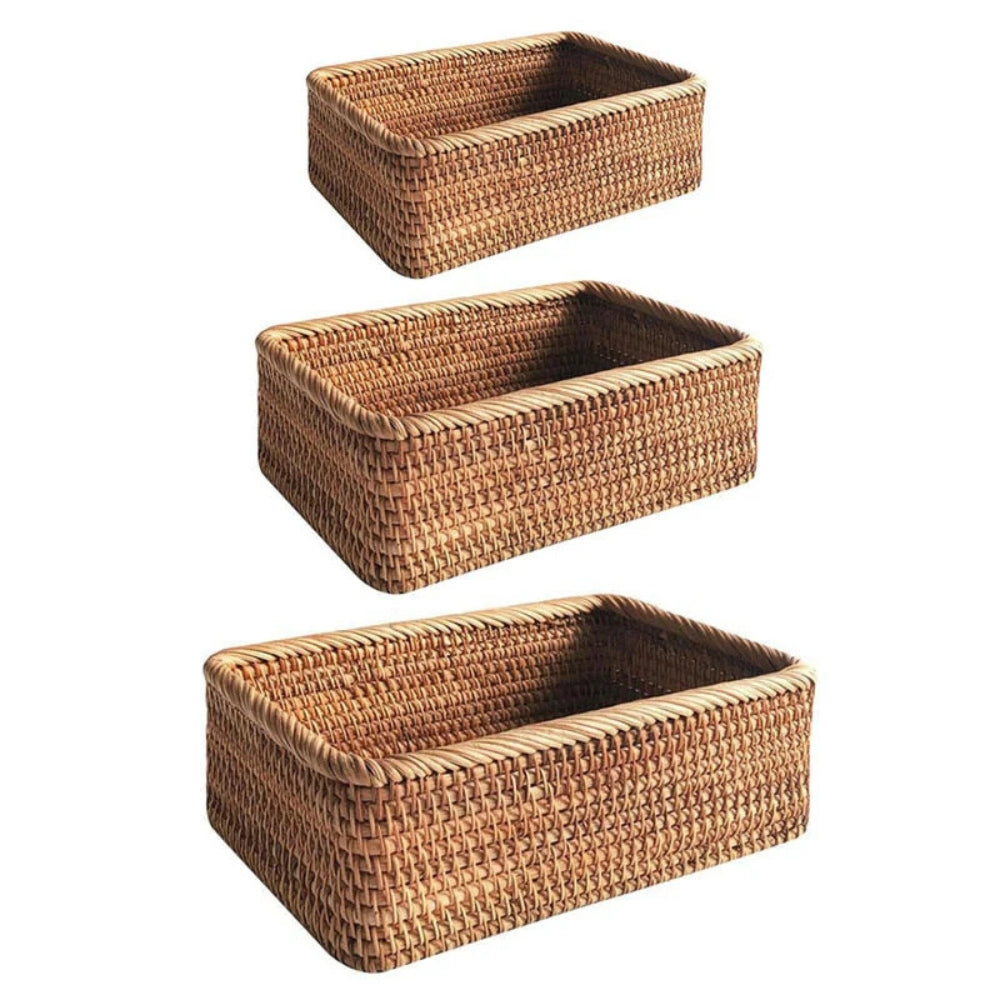 Artisan Rechteckiger Rattan Aufbewahrungskorb