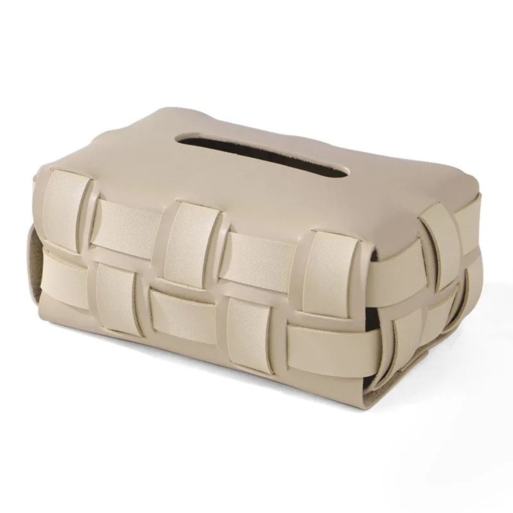 Geflochtener veganer Leder Taschentuchhalter