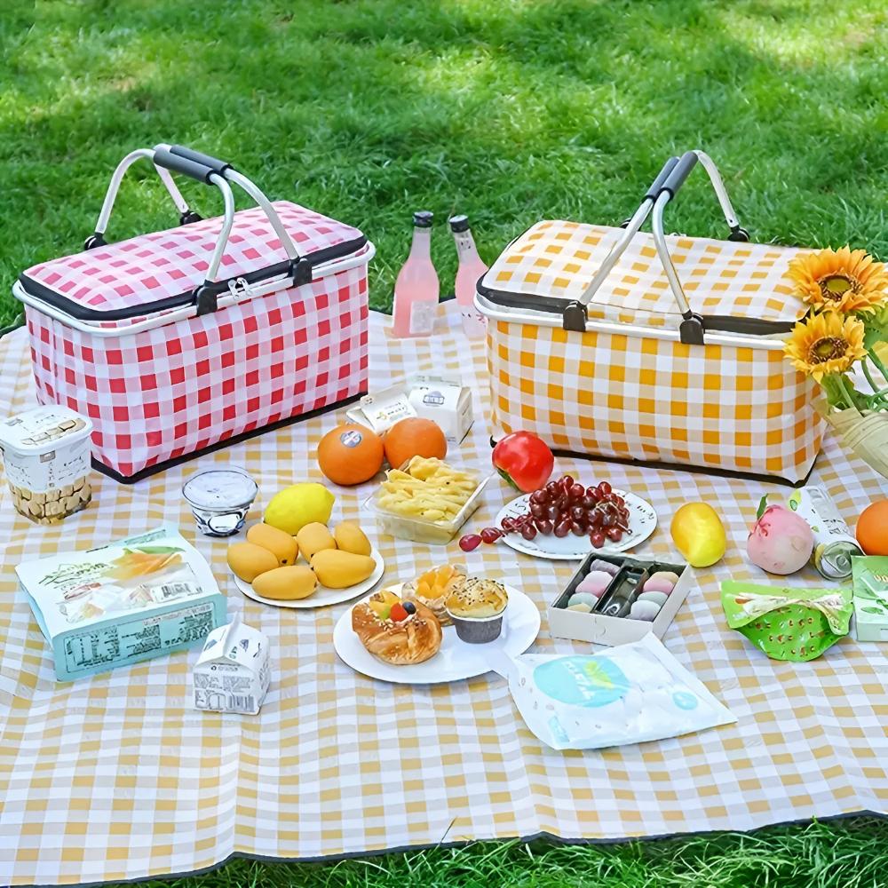 Faltbarer Karierter Picknickkorb