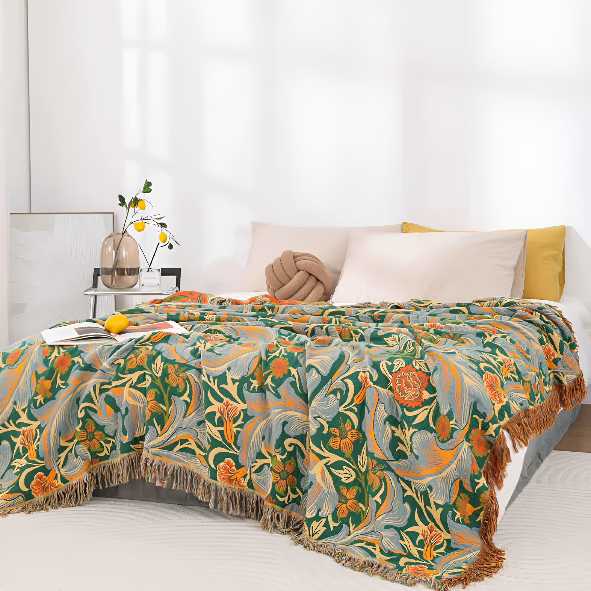 Vintage Blumen Tapisserie Decke