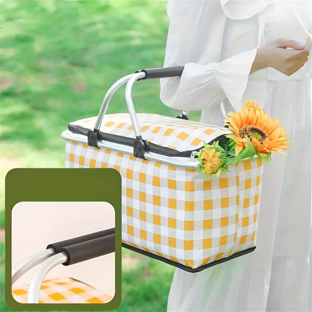 Faltbarer Karierter Picknickkorb