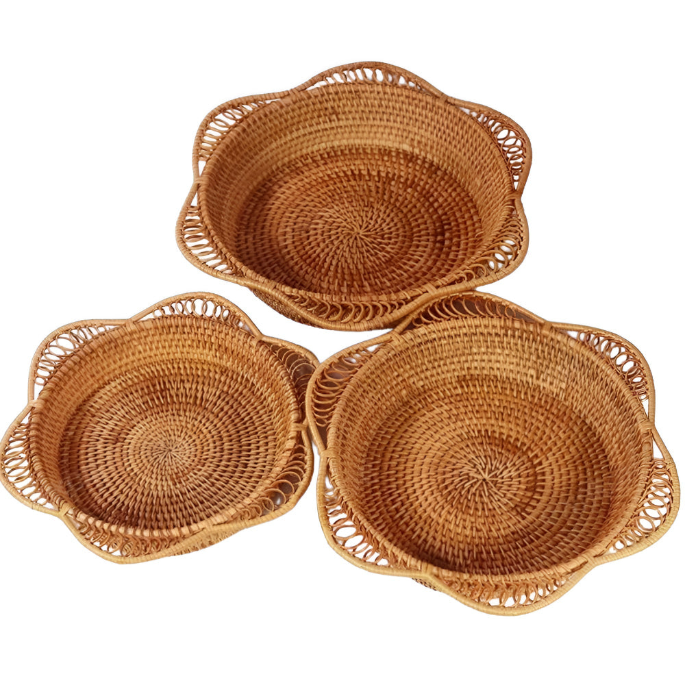 Handgewebter Rattan-Blumenkorb