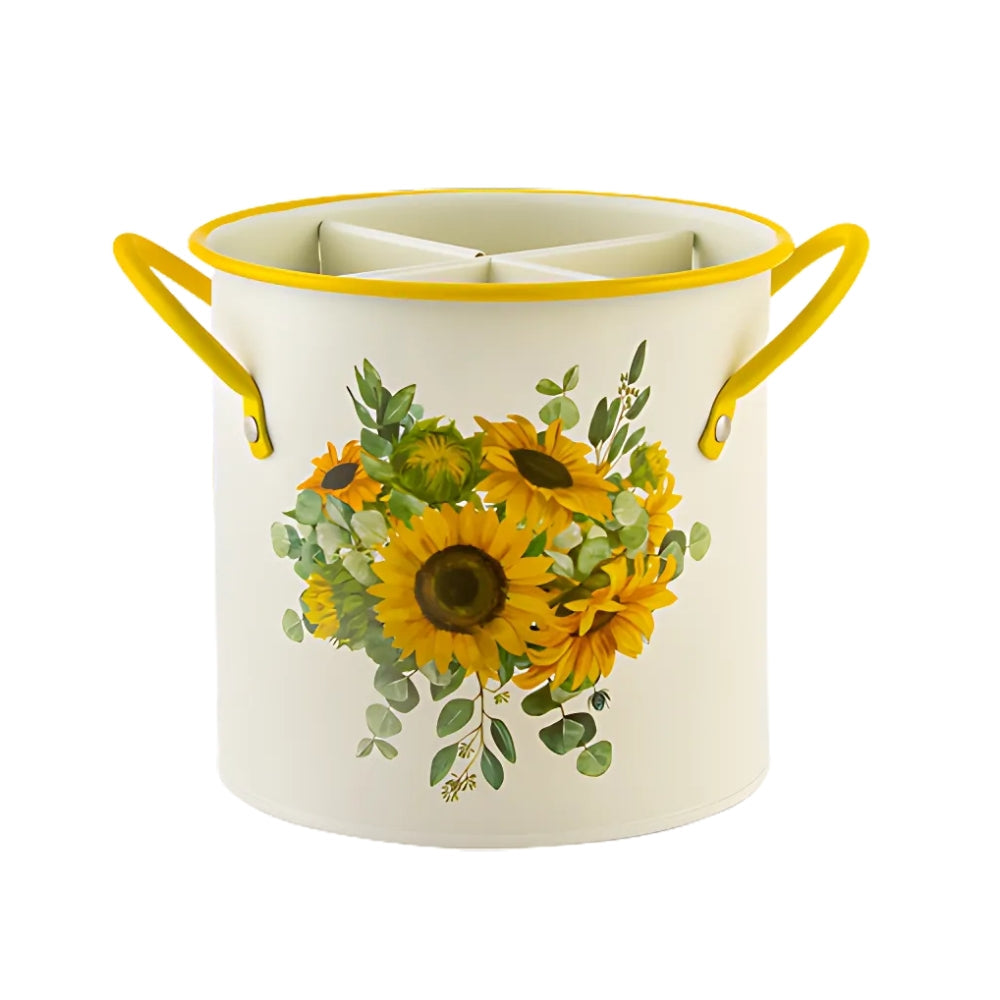 Blumenkorb für Utensilien mit Trenndeckel