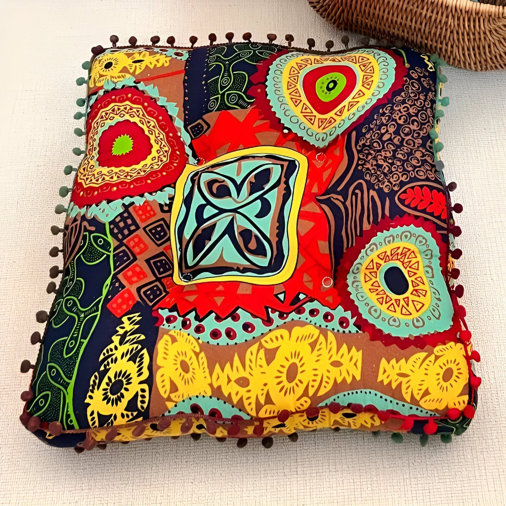 Boho-Stil quadrisches Bodenkissen