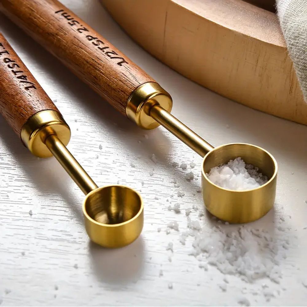 Goldenes Messlöffel-Set