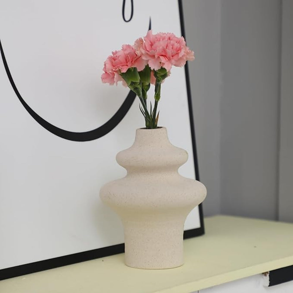 Nordic Beige Keramik Blumen Vase