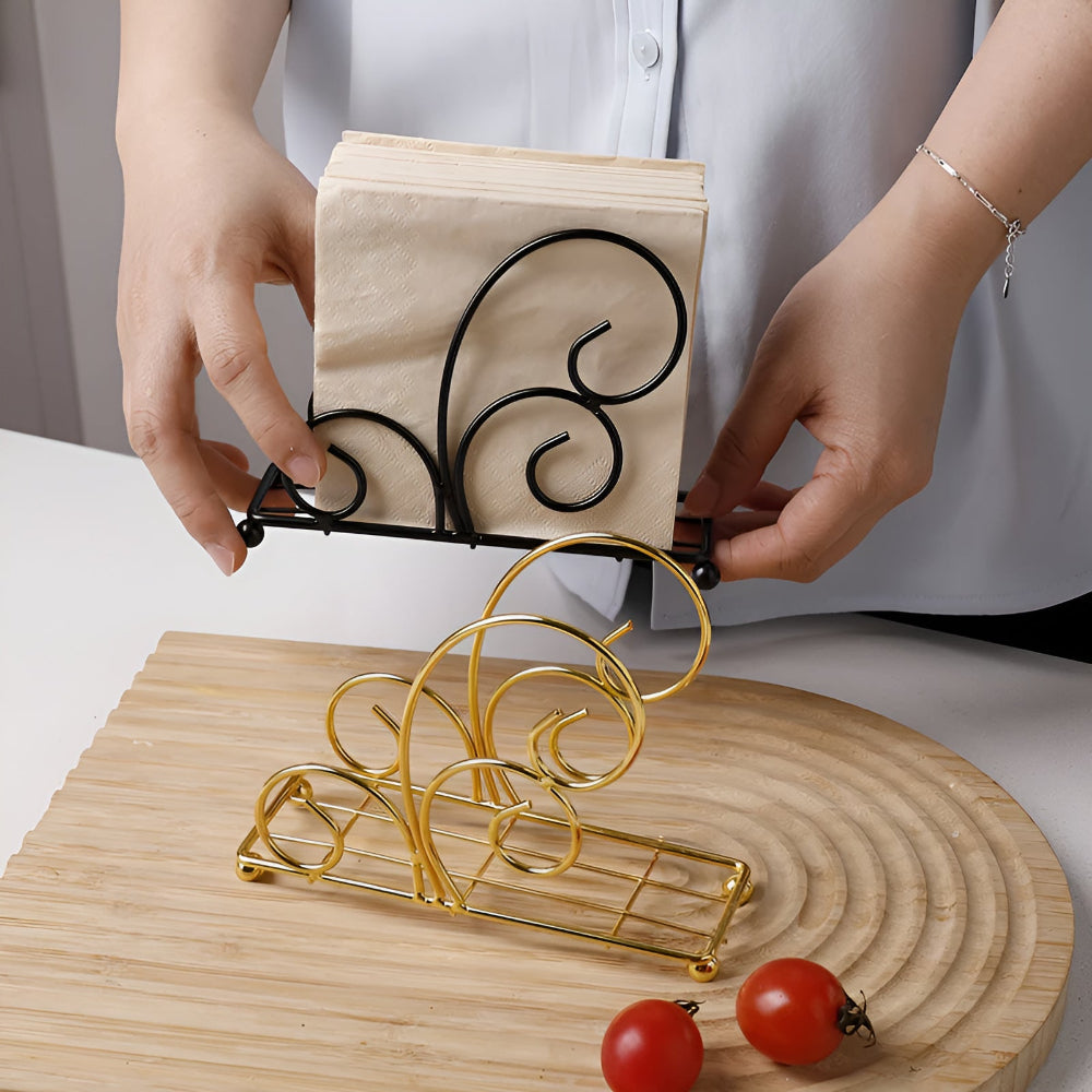 Stylischer Wirbel Serviettenhalter
