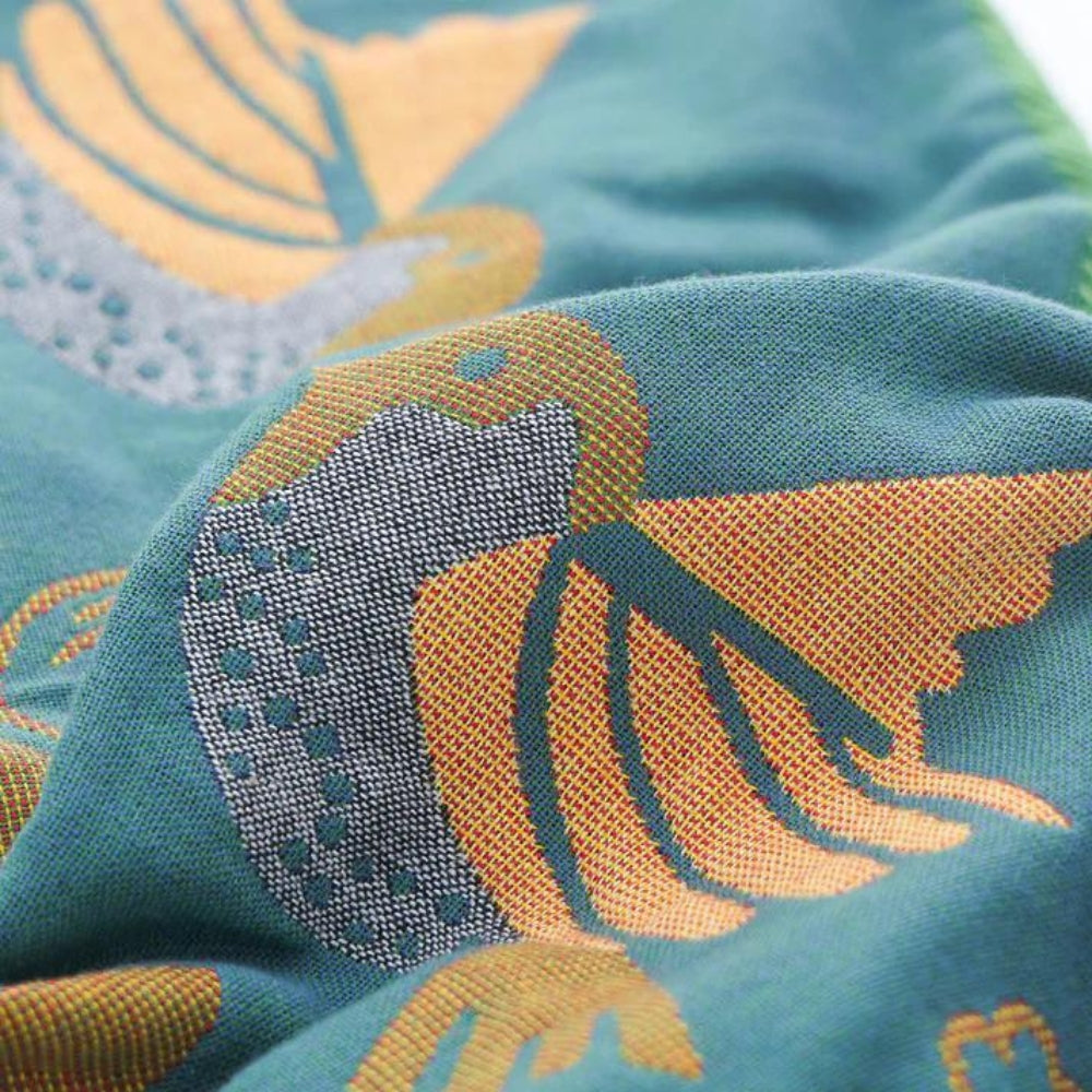 Boho Blumen Vogel Baumwoll-Gaze Kissenbezüge (2 Stück)