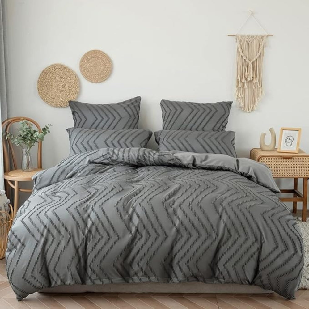 Chevron Plüsch Bettbezug | 3-teiliges Set