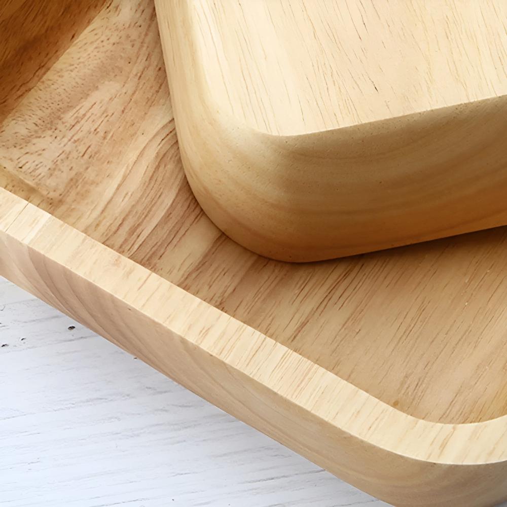 Natürliche Holzquadratschüssel