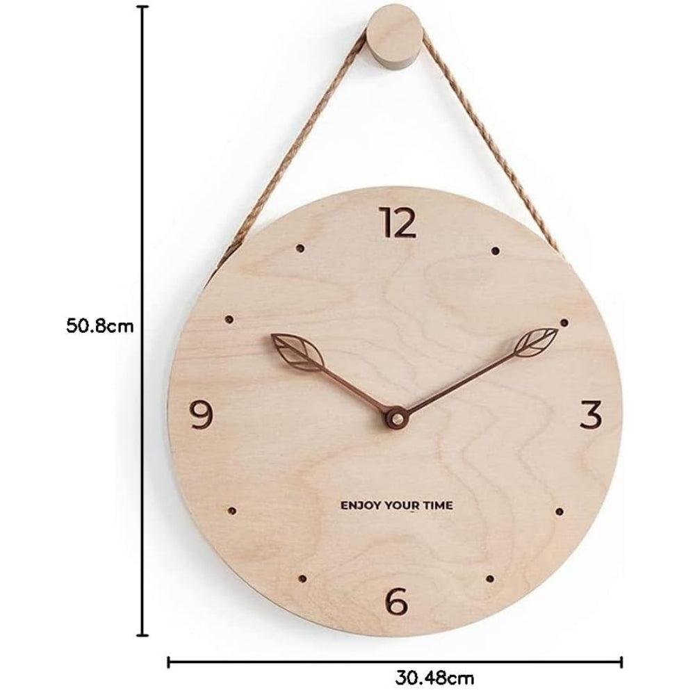 Minimalistische Seil Holz Wanduhr