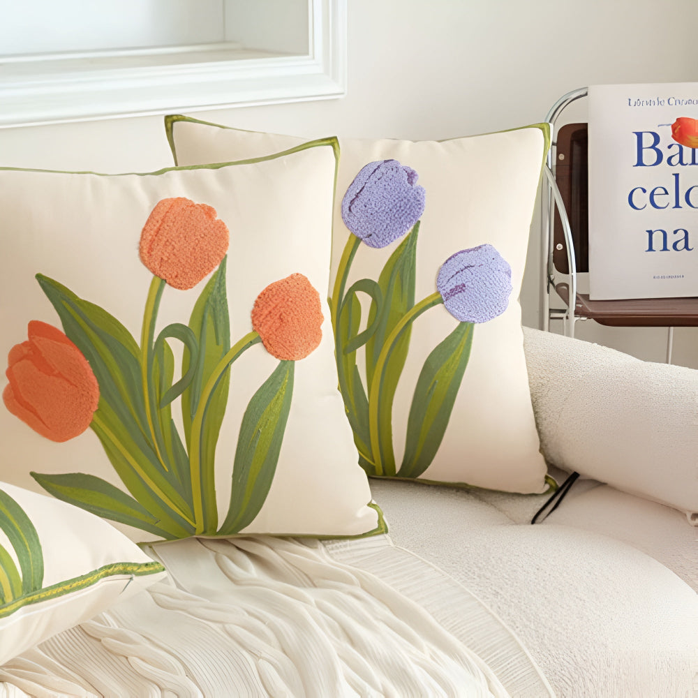 Blühendes Tulpenkissenbezug