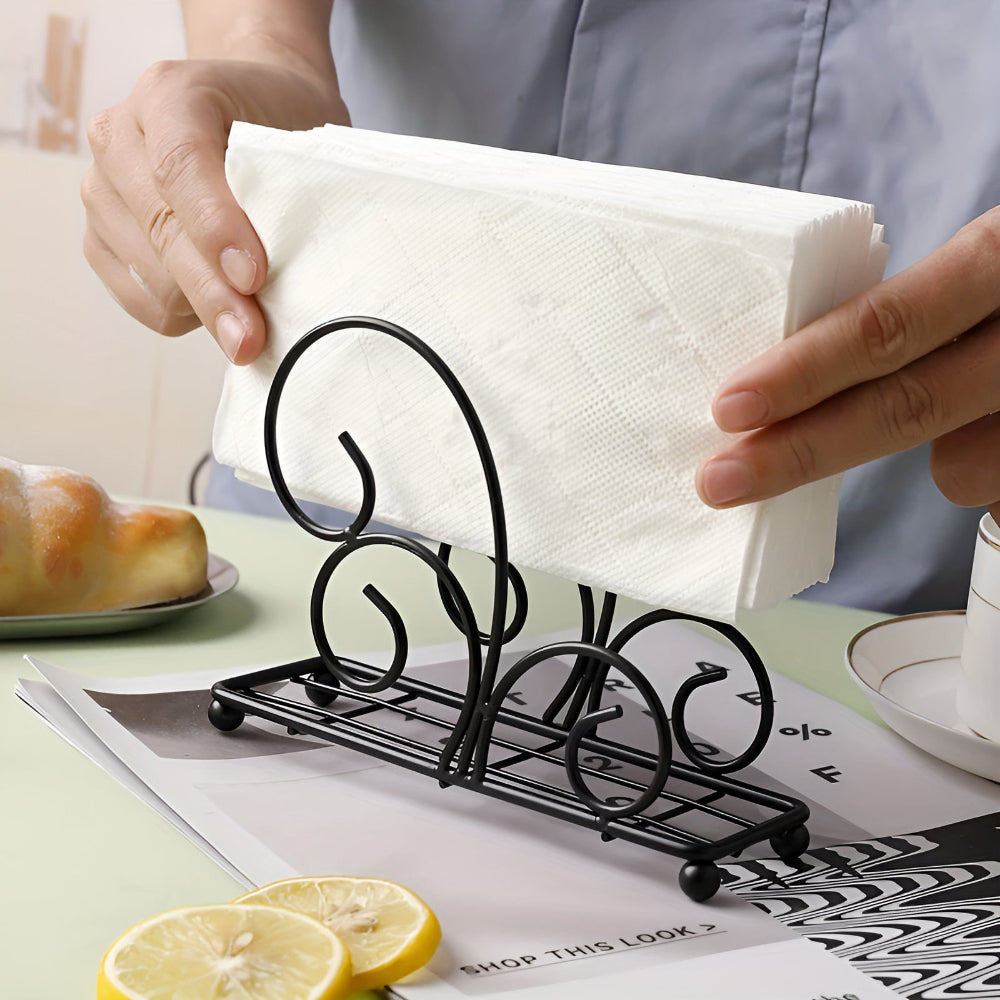 Stylischer Wirbel Serviettenhalter