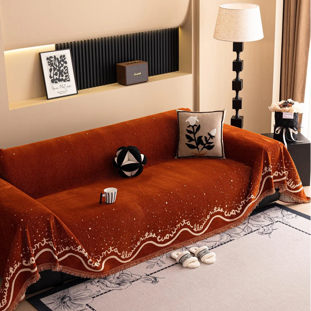Kursive Glitzernde Chenille Sofabezug