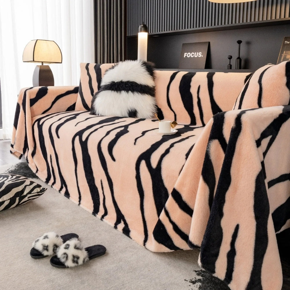 Wild Stripes Zebra Fleece Sofaüberzug