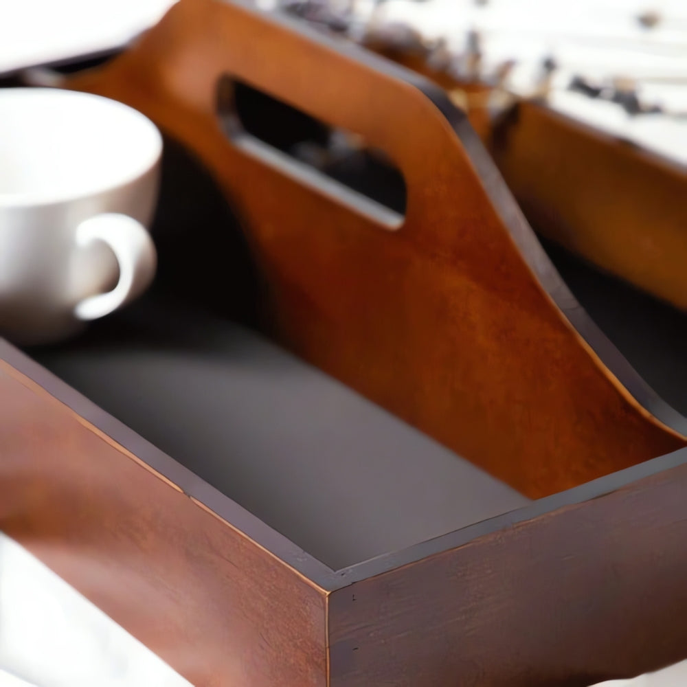 Zeitloser Vintage Holz Organizer Tray