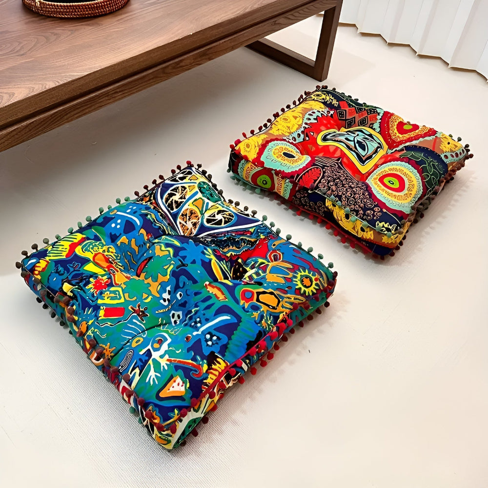 Boho-Stil quadrisches Bodenkissen