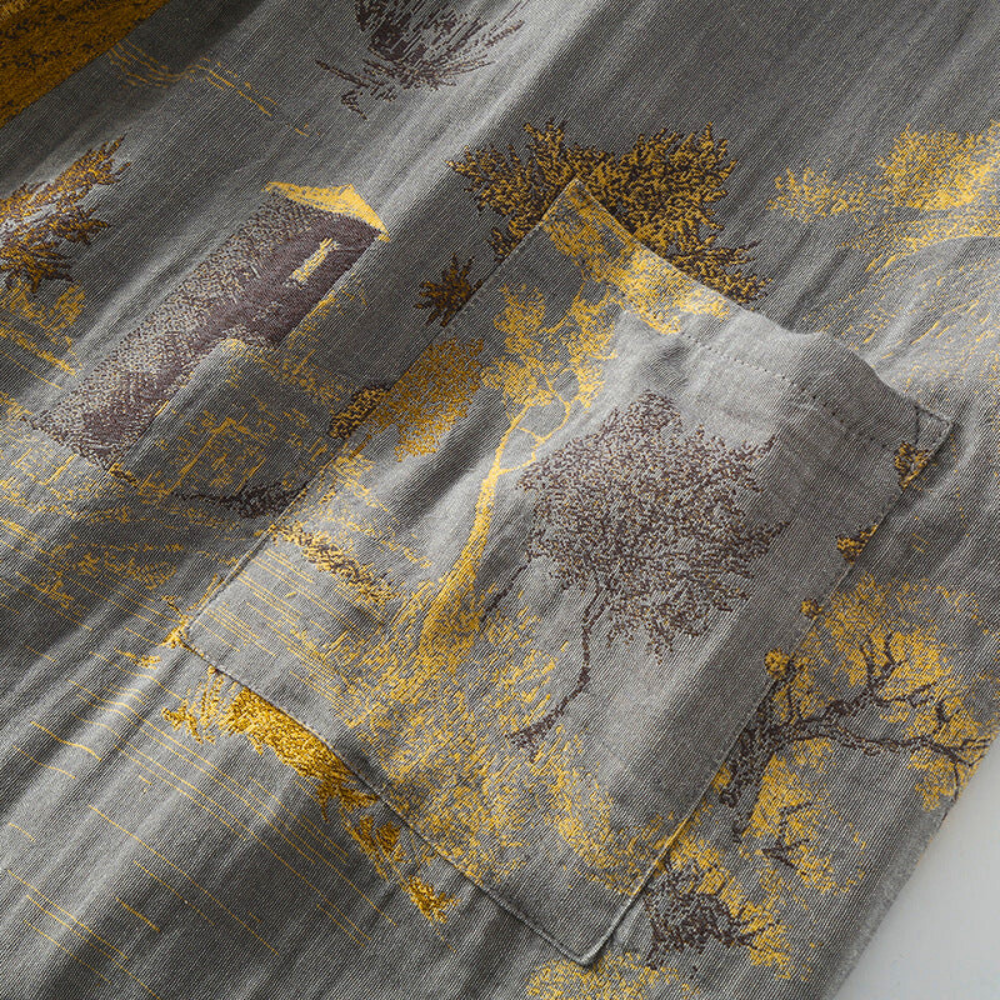 Reine Baumwolle Rustikale Eleganz Kimono Bademantel