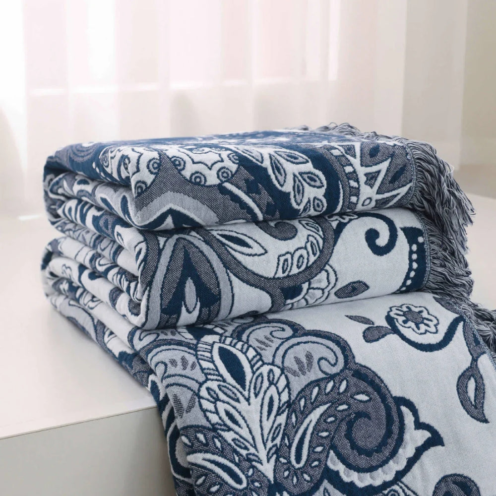 Paisley Traum Baumwoll Quasten Decke