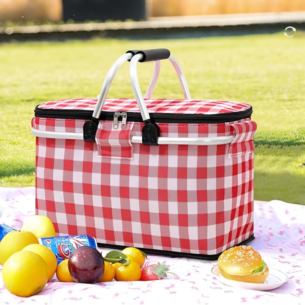 Faltbarer Karierter Picknickkorb