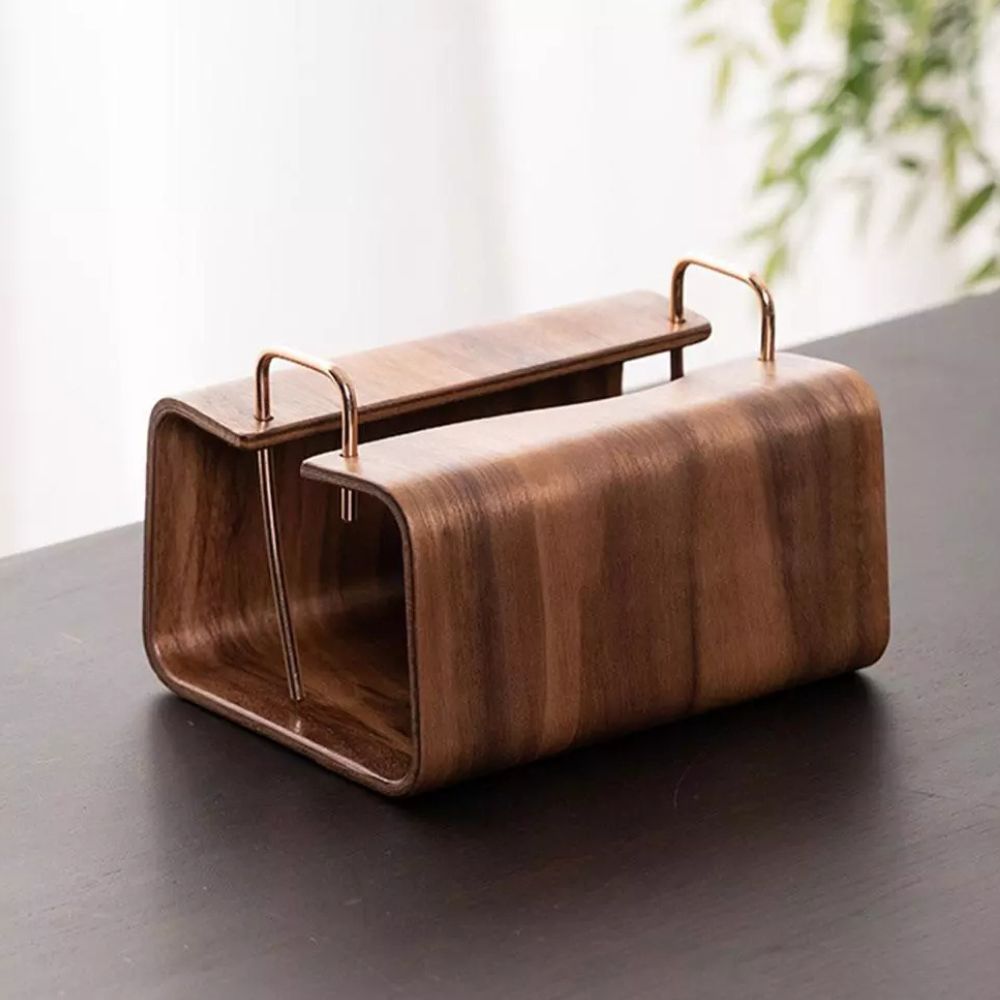 Holz-Bronze Taschentuchhalter