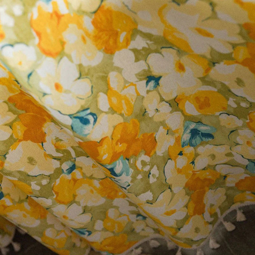 Sonnenschein Blumen Floral Quasten Vorhang