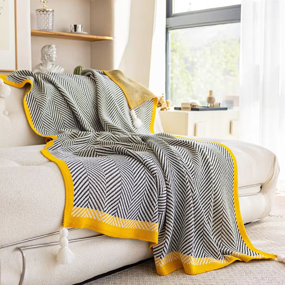 Goldene Chevron Luxusdecke