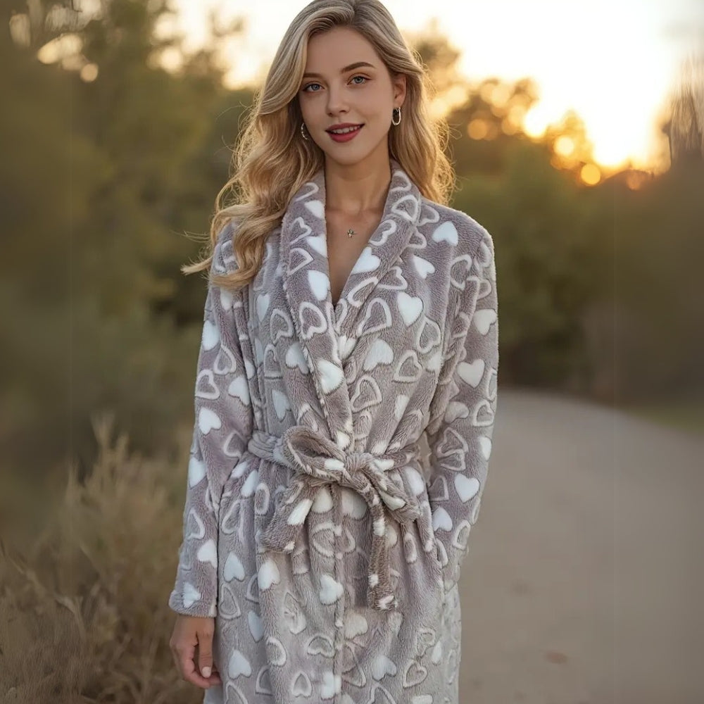 Plüsch Fleece Bademantel
