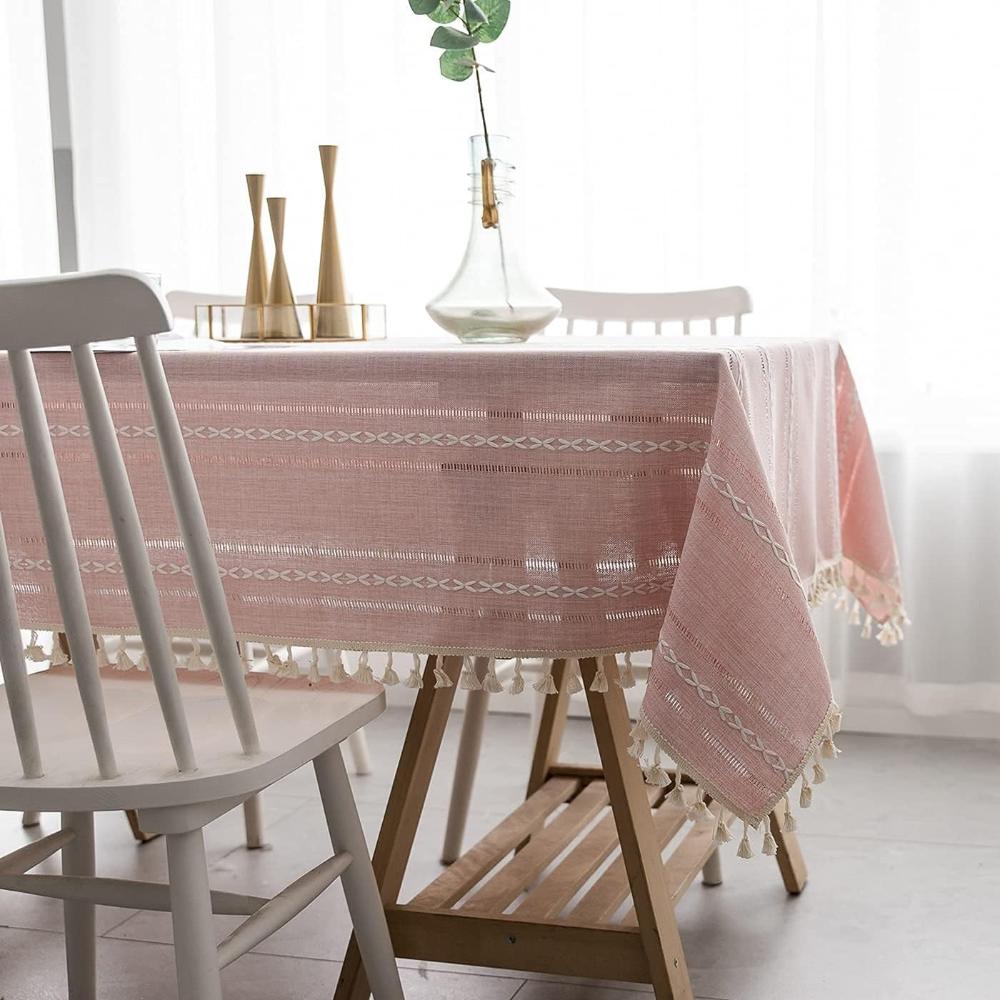 Elegante Baumwoll-Leinen-Tischdecke