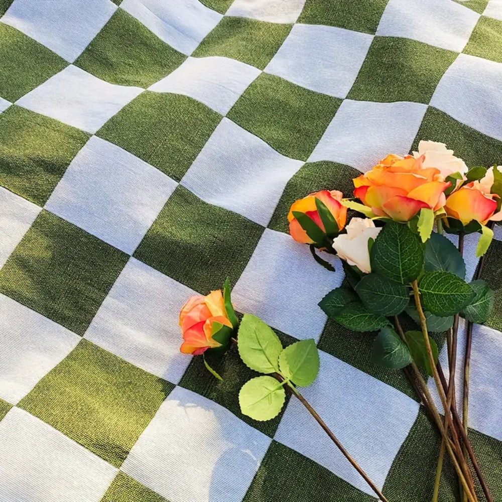 Ganzjahres-Karierter Picknickdecke mit Fransen