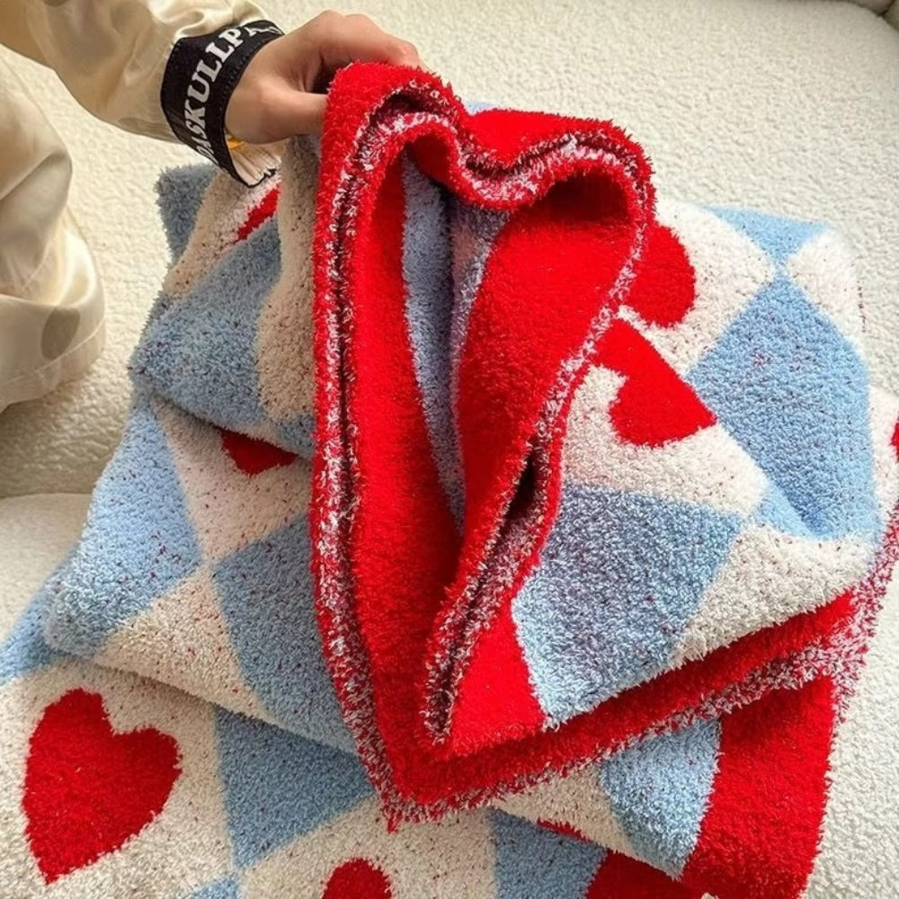 Argyle Scarlet Heart Weiche Decke