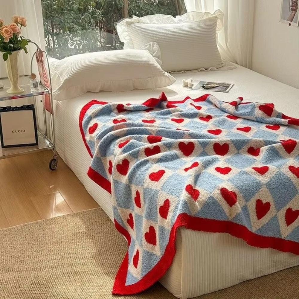 Argyle Scarlet Heart Weiche Decke