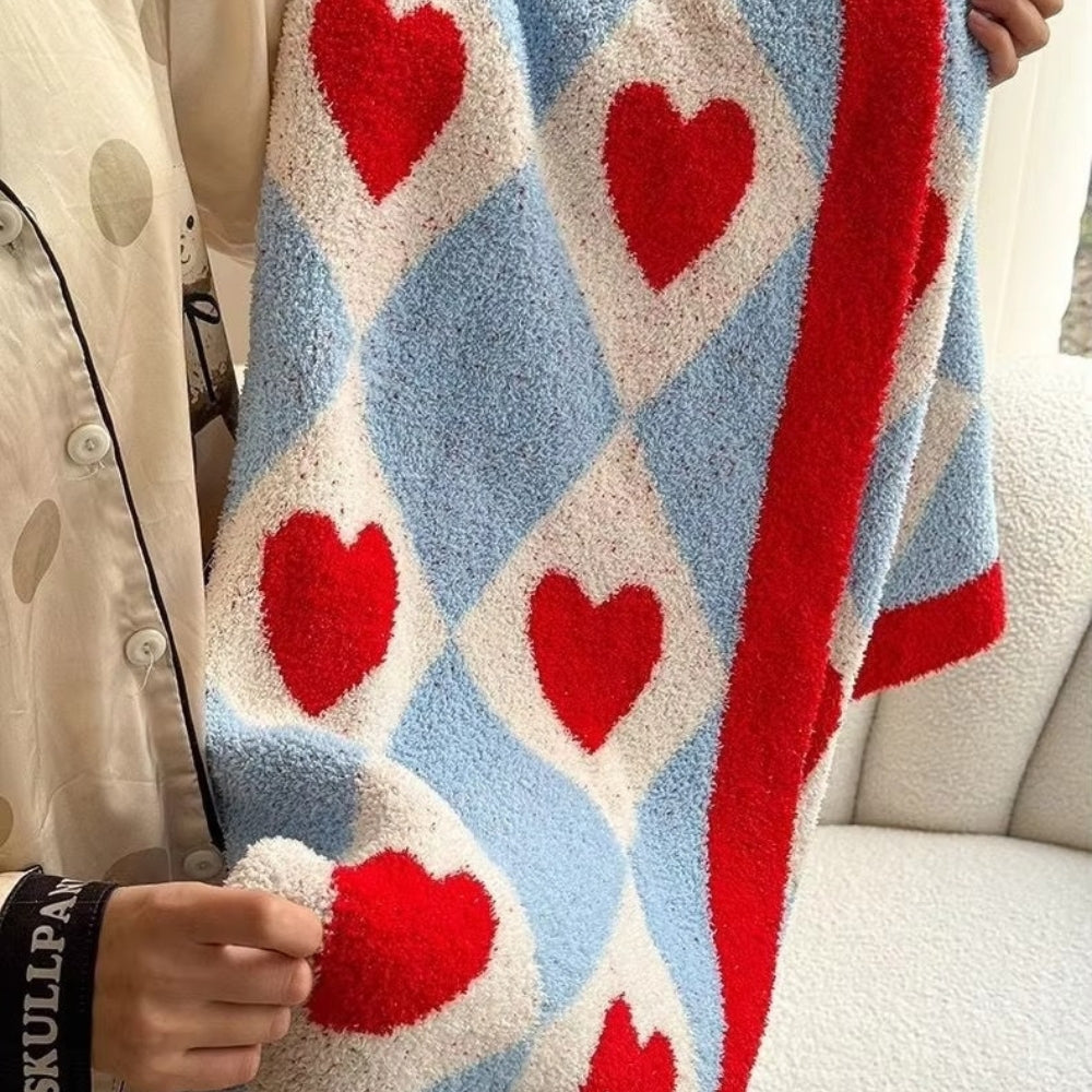 Argyle Scarlet Heart Weiche Decke