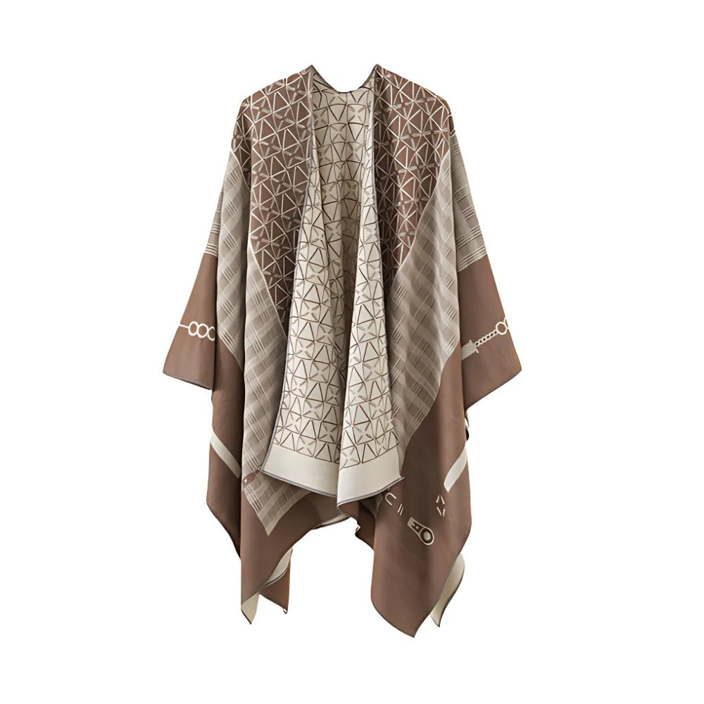 Auron Geometrischer Acryl Poncho Schal