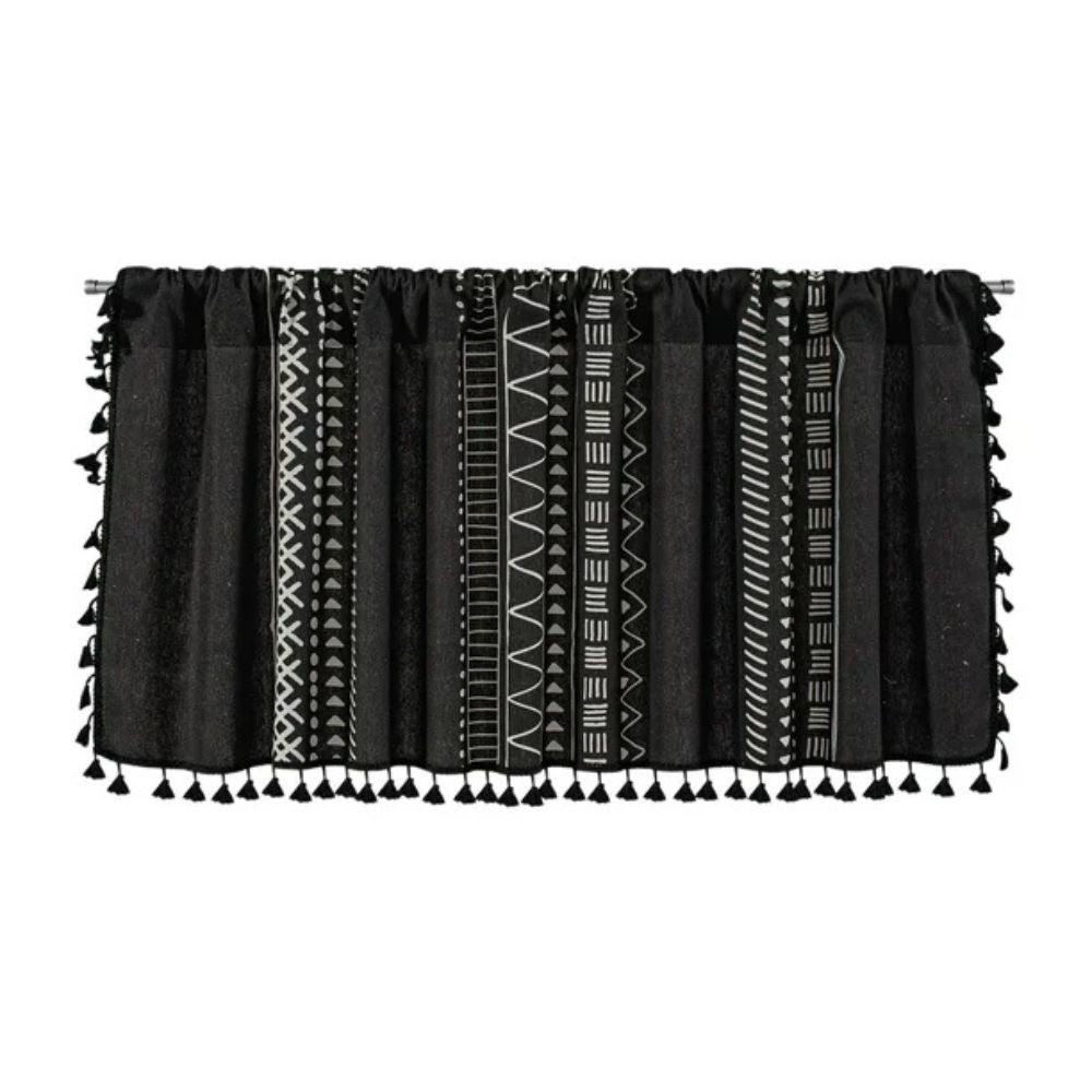 Schwarze Geometrische Tribal Quasten Schrankvorhang