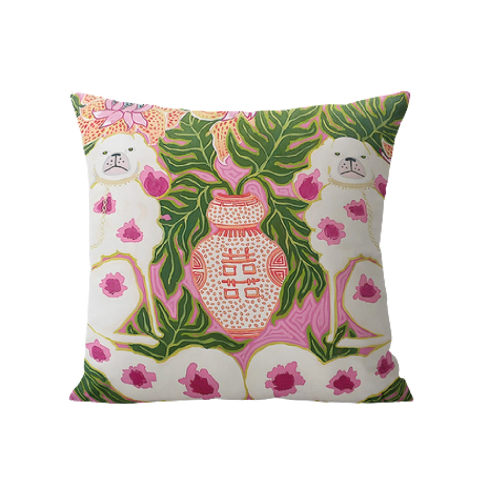 Blush Pink Hund Quasten Kissenbezug