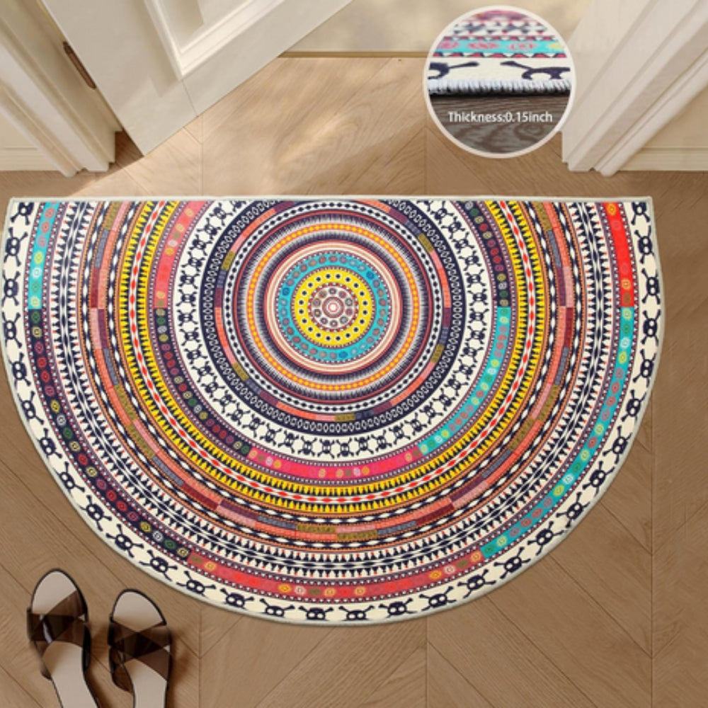 Bohemian Halbkreis Mandala Teppich