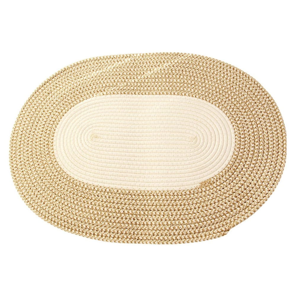 Boho Geflochtener Hanf Ovaler Teppich