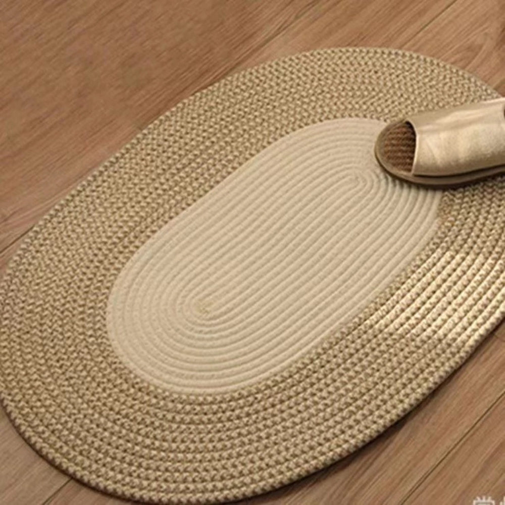 Boho Geflochtener Hanf Ovaler Teppich