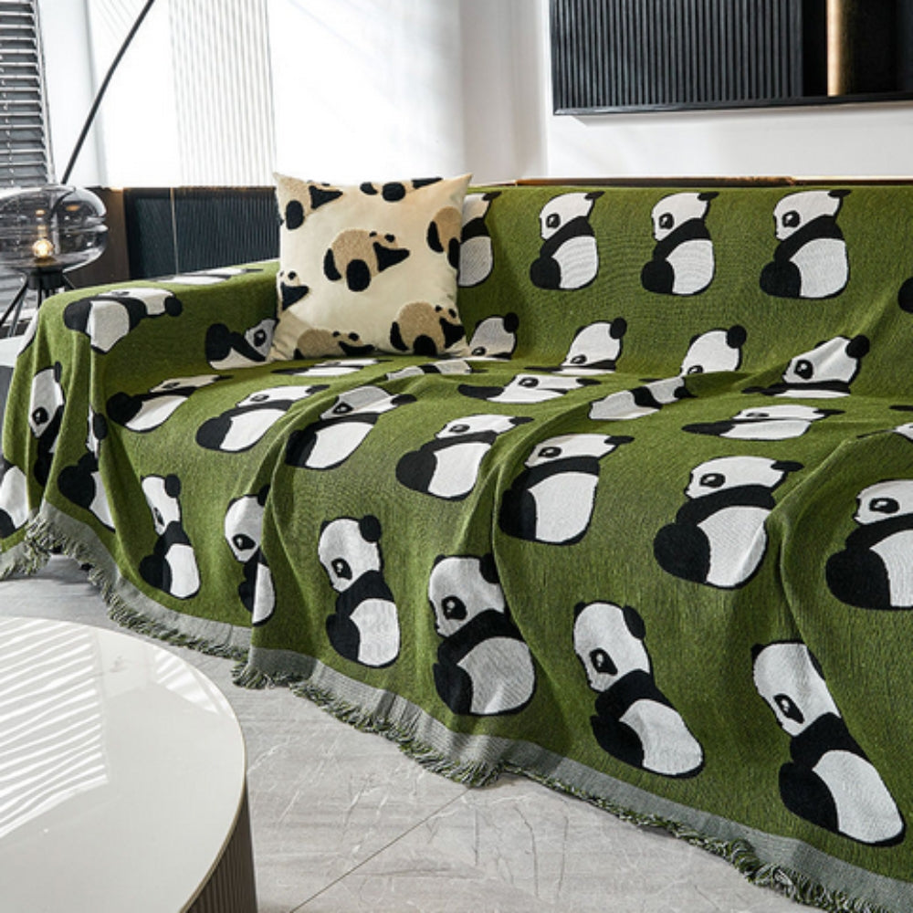 Chantesse Panda Leopard Druck Sofaüberwurf