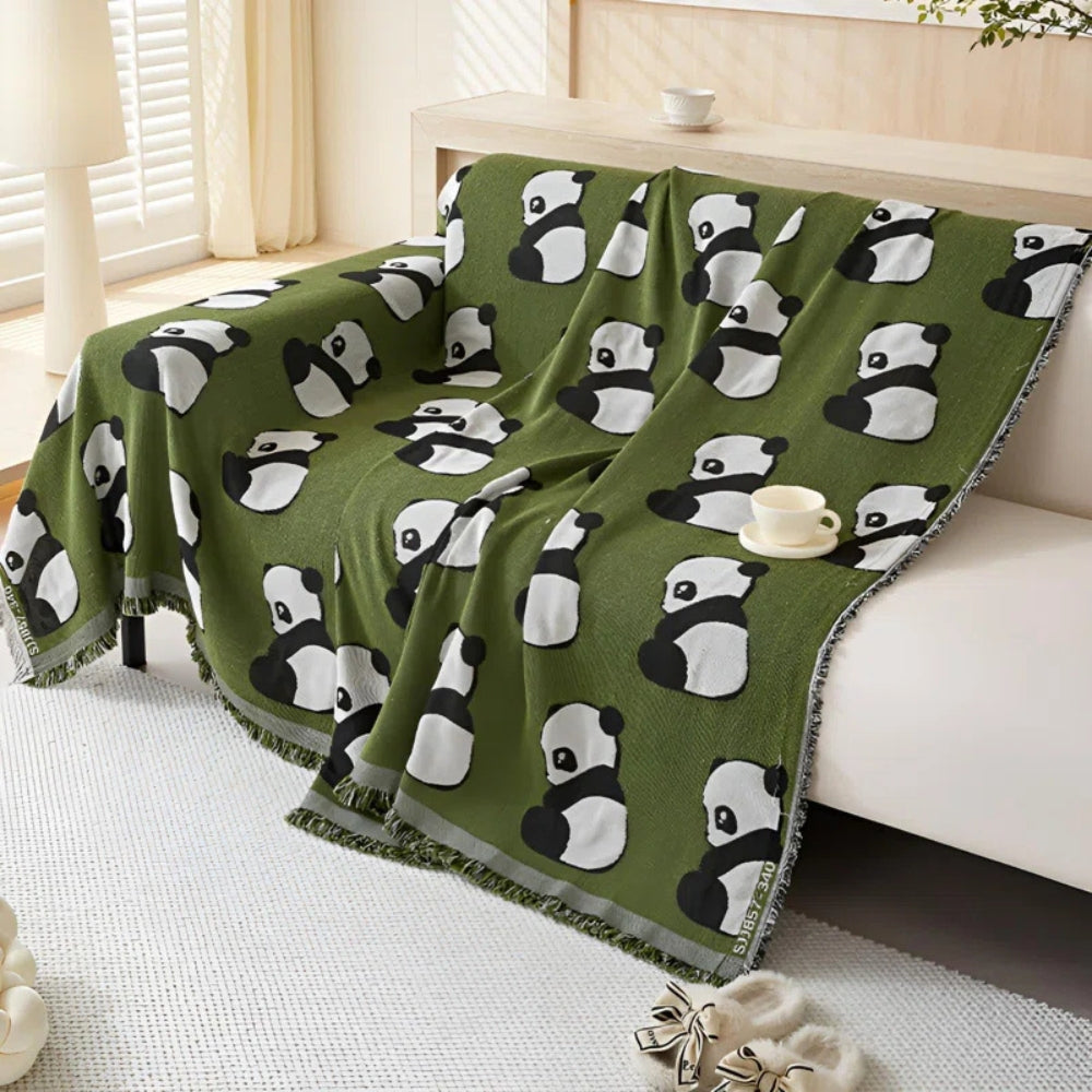 Chantesse Panda Leopard Druck Sofaüberwurf