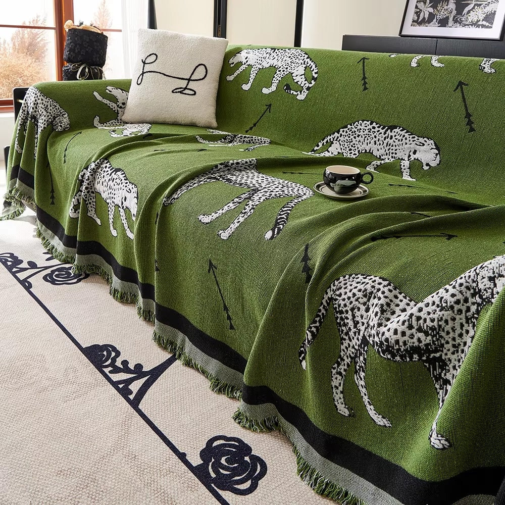 Chantesse Panda Leopard Druck Sofaüberwurf