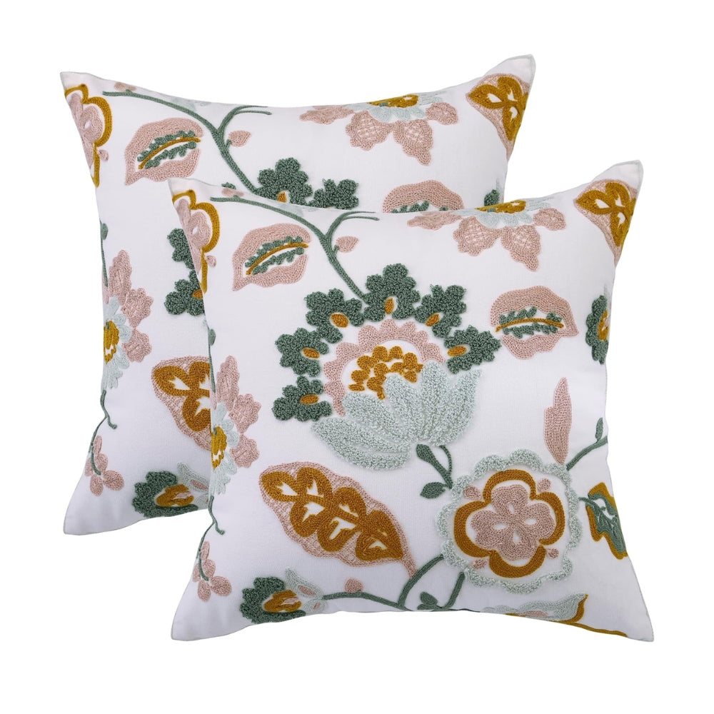 Denza Landhaus Floral Geplüschter Kissenbezug