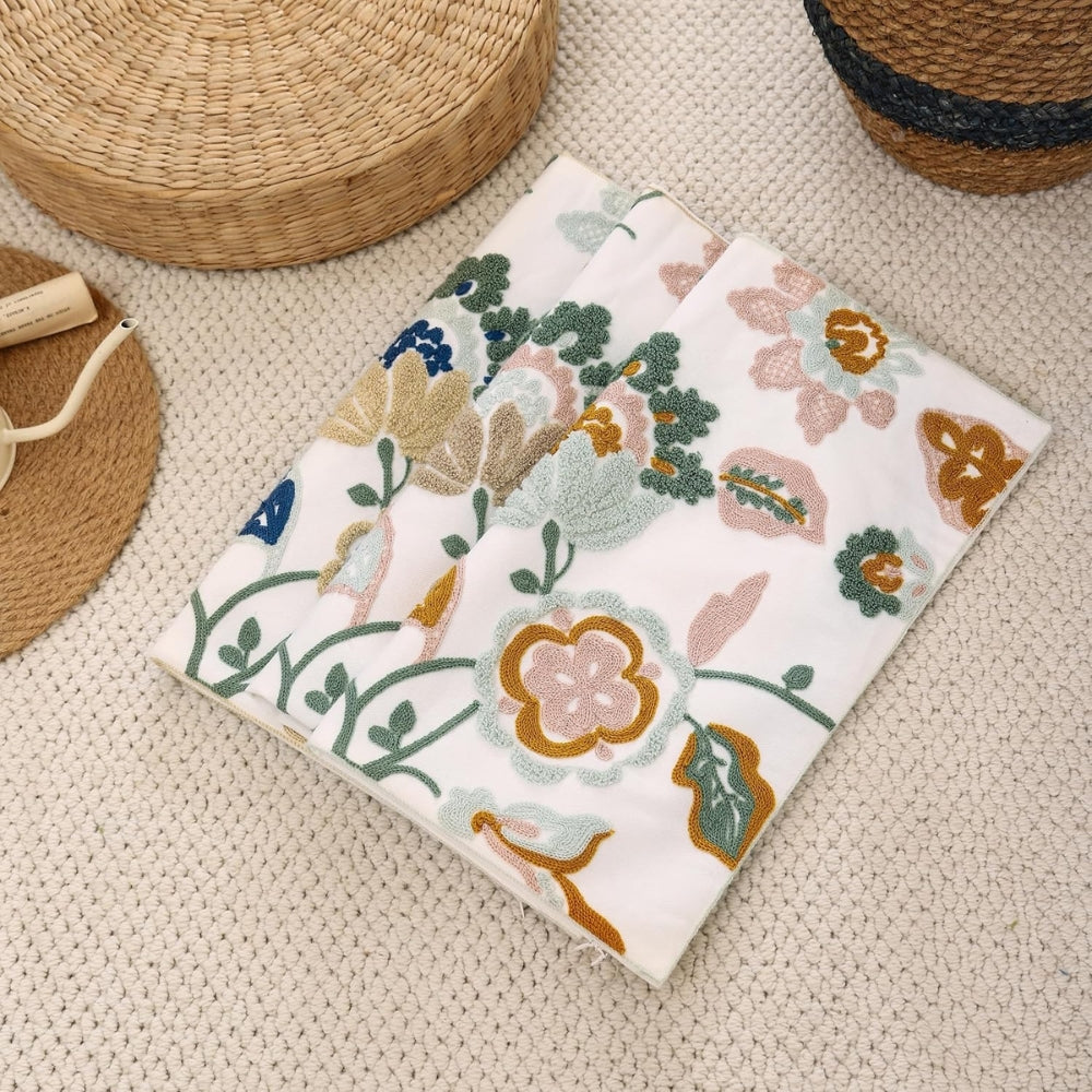 Denza Landhaus Floral Geplüschter Kissenbezug